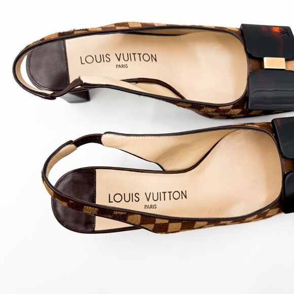 Louis Vuitton Brown Checkered Heels matching bag in this closet. - Picture 8 of 12